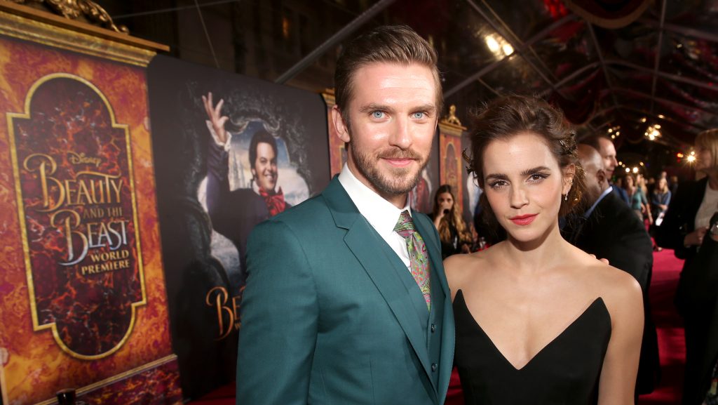 LOS ANGELES, CA - MARCH 02:  Actors Dan Stevens and Emma Watson arrive for the world premiere of Disney's live-action "Beauty and the Beast" at the El Capitan Theatre in Hollywood as the cast and filmmakers continue their worldwide publicity tour on March 2, 2017 in Los Angeles, California.  (Photo by Jesse Grant/Getty Images for Disney)